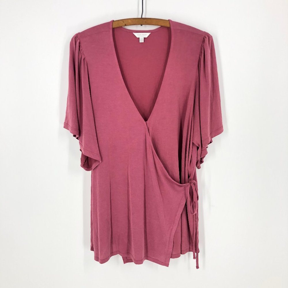 Lucky Brand Pink Wrap Blouse Sz 1X